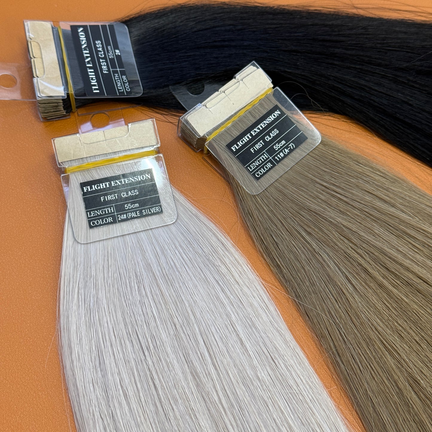 人毛100% ファーストクラス シールエクステ 55cm 40本入 - プレミアム品質